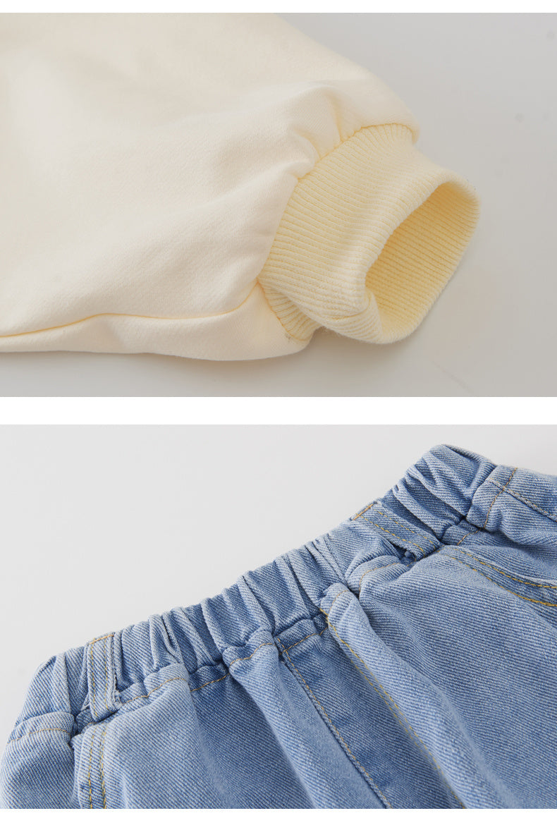 Vêtements pour filles, haut imprimé bière, jean, costume style western