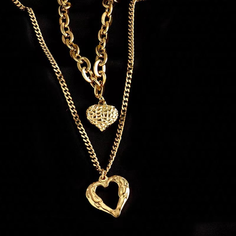 Collier en acier titane avec ailes d'ange et pendentif en forme de cœur pour femme, accessoire de fête, bijou tendance de haute qualité, idéal comme cadeau