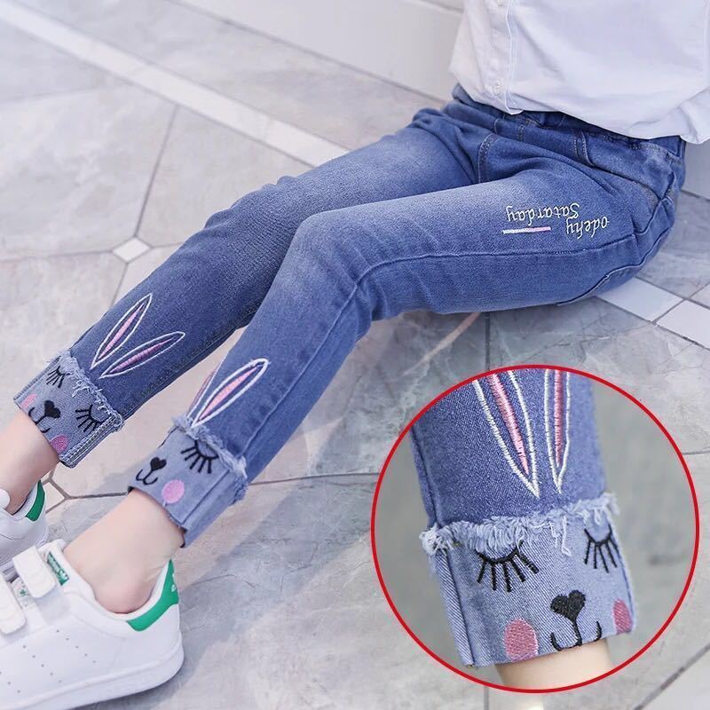 Pantalons en jean pour filles printemps et automne Pantalons en jean amples pour filles