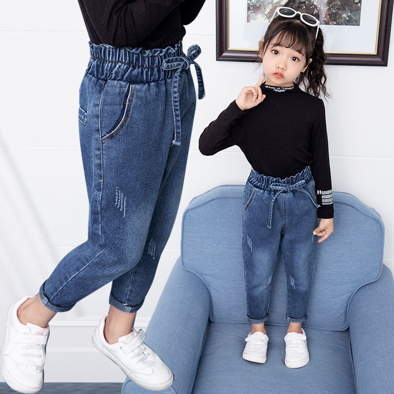 Pantalons en jean pour filles printemps et automne Pantalons en jean amples pour filles