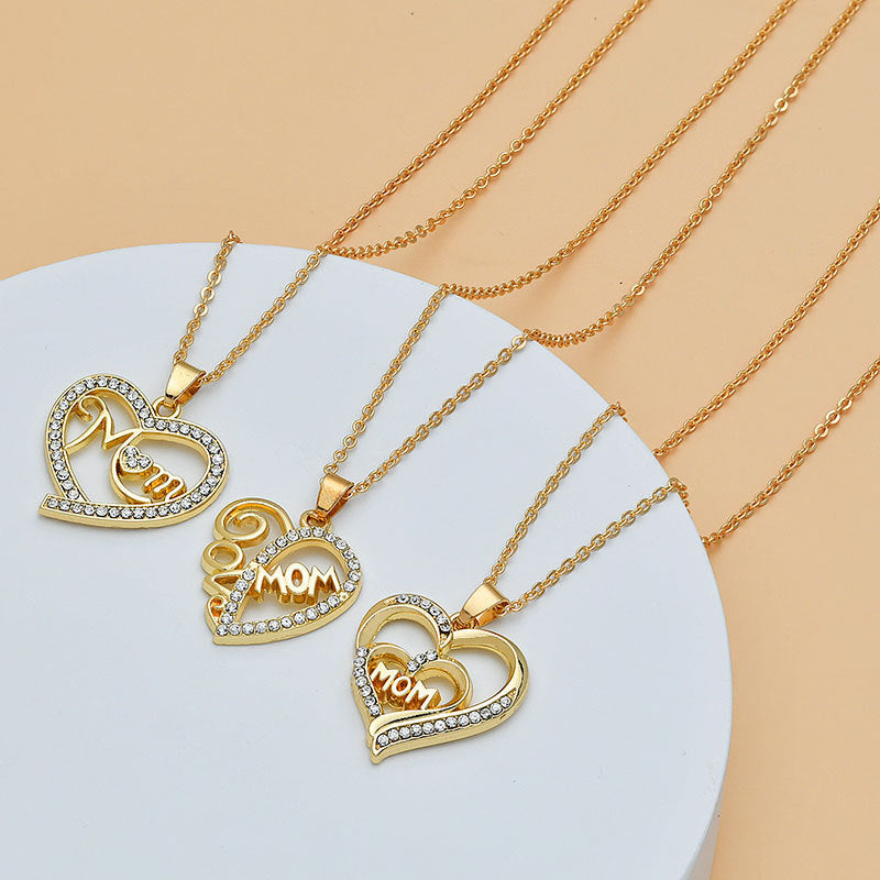 Collier en forme de cœur avec diamants pour la fête des mères, bijou fin pour femme, accessoire tendance