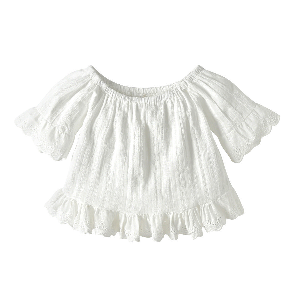 Ensemble jean en dentelle et perles pour fille