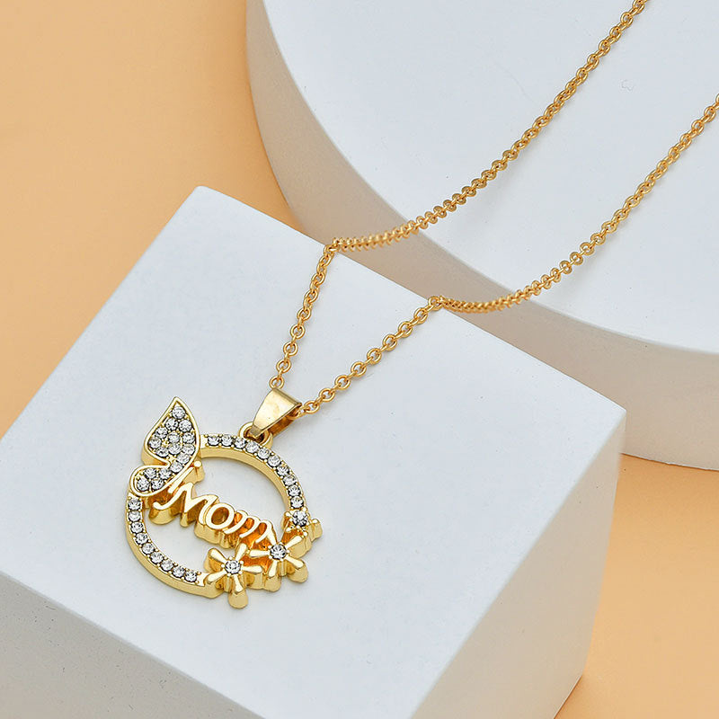 Collier en forme de cœur avec diamants pour la fête des mères, bijou fin pour femme, accessoire tendance