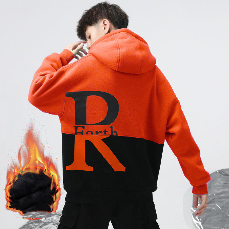 Sweat-shirt à capuche double épaisseur décontracté pour homme et adolescent