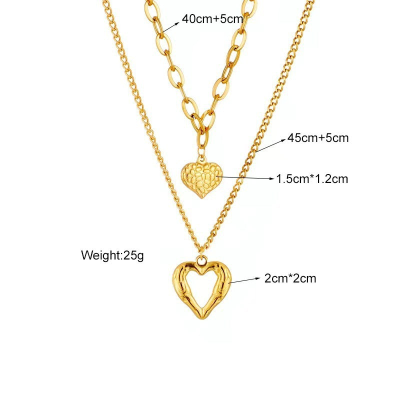 Collier en acier titane avec ailes d'ange et pendentif en forme de cœur pour femme, accessoire de fête, bijou tendance de haute qualité, idéal comme cadeau