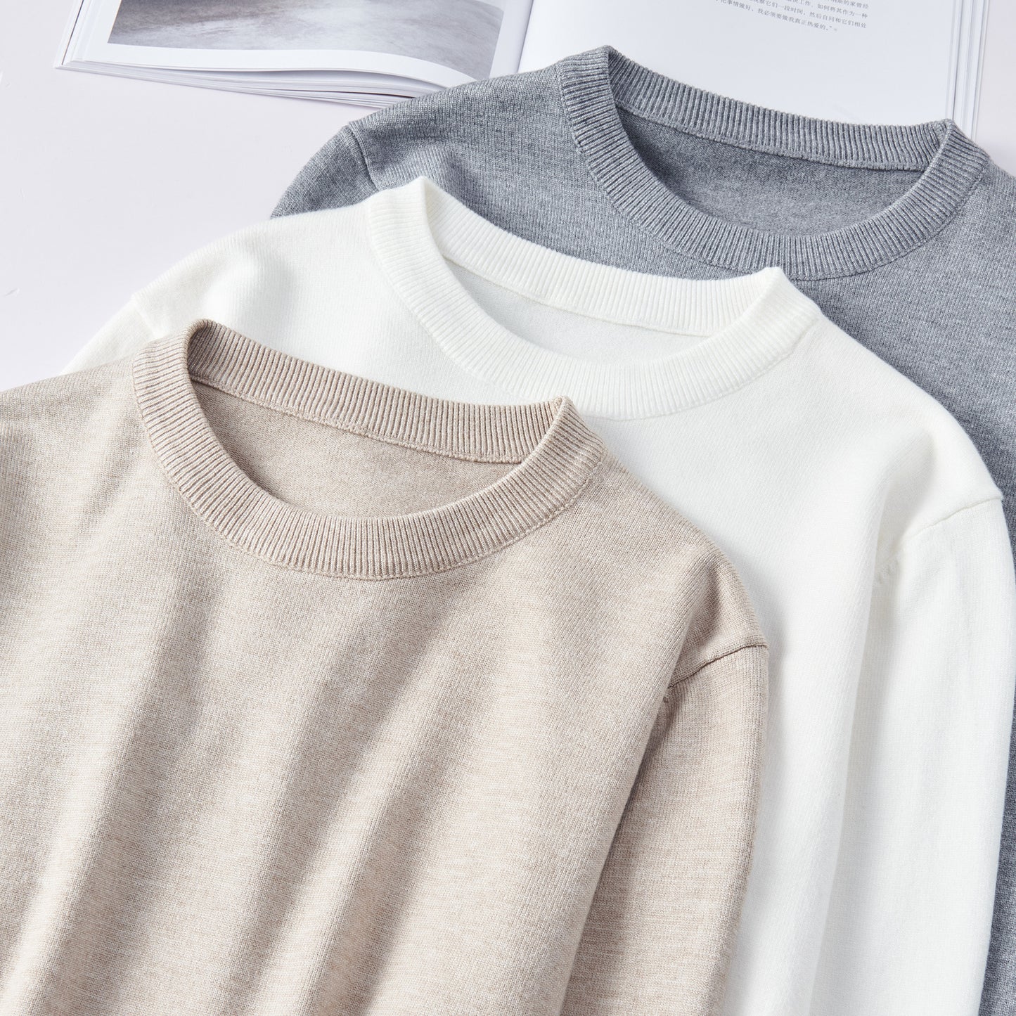Pull col rond tricoté pour homme New Inner Wear Base