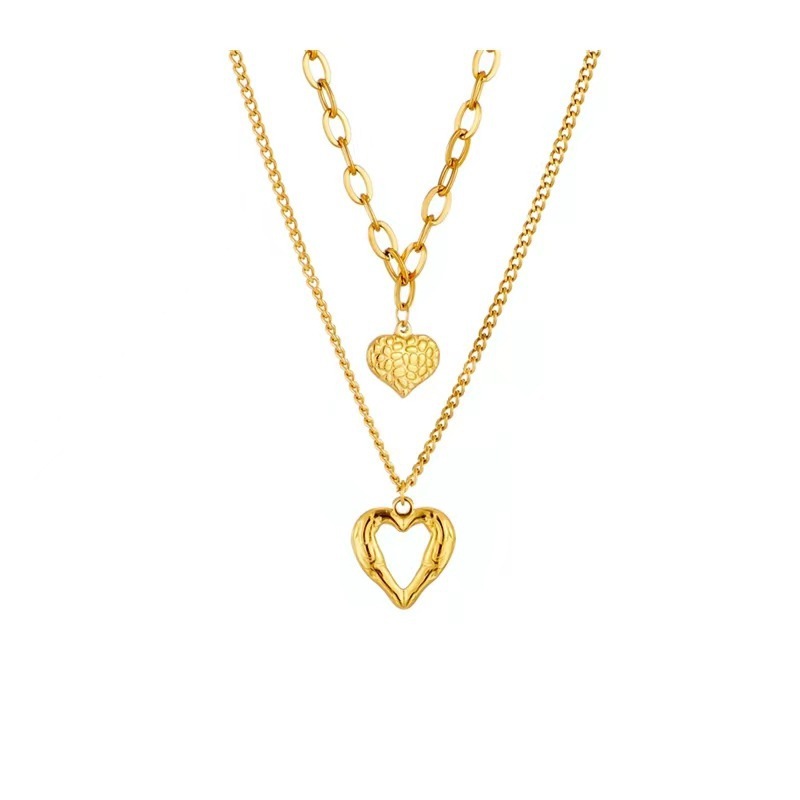 Collier en acier titane avec ailes d'ange et pendentif en forme de cœur pour femme, accessoire de fête, bijou tendance de haute qualité, idéal comme cadeau