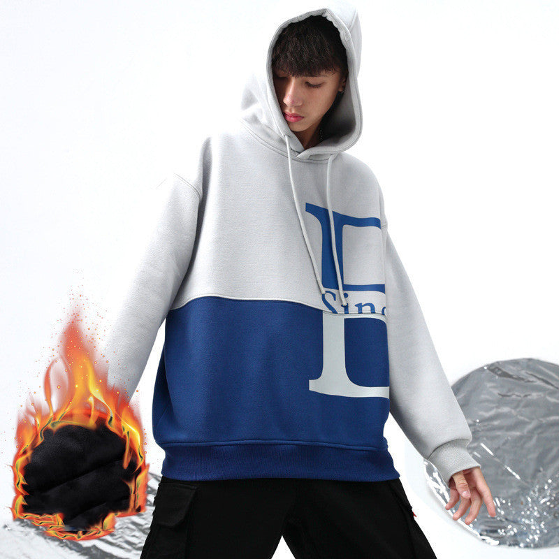 Sweat-shirt à capuche double épaisseur décontracté pour homme et adolescent