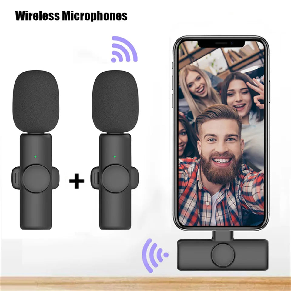 New Professional Wireless Lavalier Microphone for iPhone iPad Laptop Android Live Gaming Video Recording Interview Business Mic