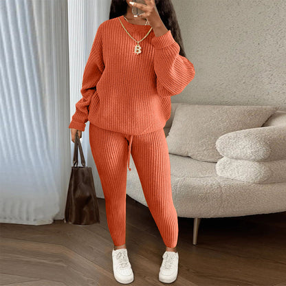 Women's Fashionable Knitted Wool Trousers Suit