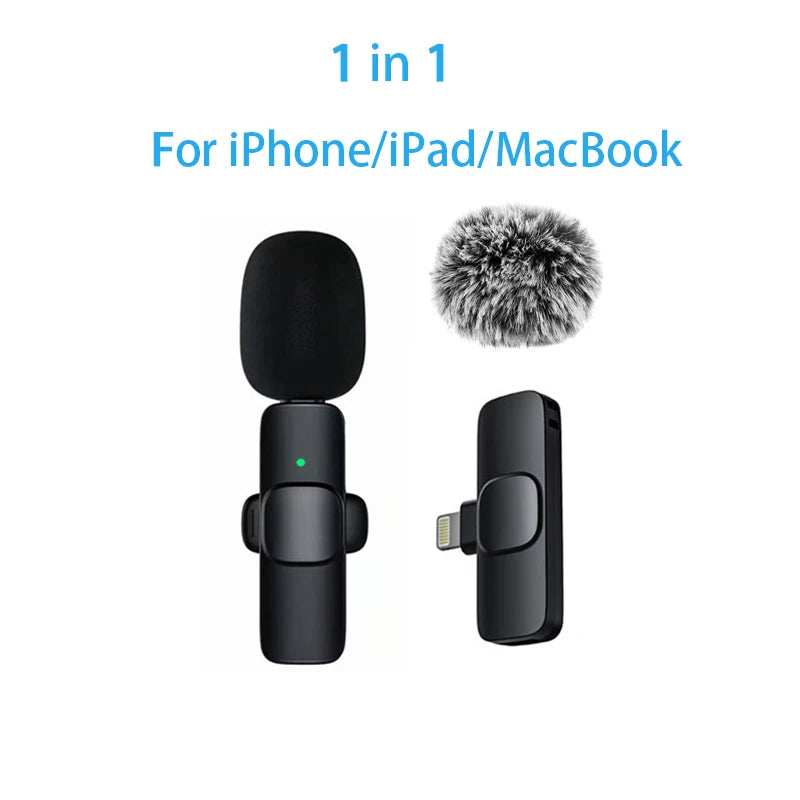 NEW Wireless Lavalier Microphone Audio Video Recording Mini Mic For iPhone Android Laptop Live Gaming Mobile Phone Microphone