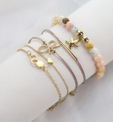 Ensemble de bracelets bohèmes et joncs à breloques vintage en perles pour femmes, accessoires de bijoux