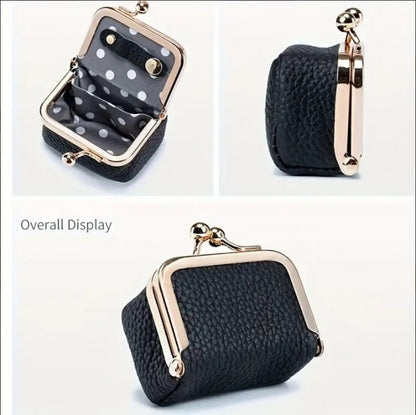 Genuine leather mini jewelry case with vintage style, compact design and secure snap closure for earrings and rings storage