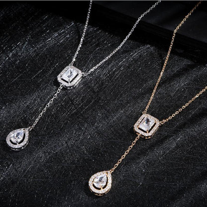 RAKOL Fashionable Simple Cubic Zirconia Jewelry Pendant Women Necklace Girl's Party Dress Accessories Anniversary Gift NL20689