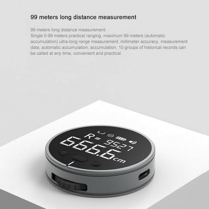 Compact digital distance measuring instrument with high precision LCD display and aluminum alloy body