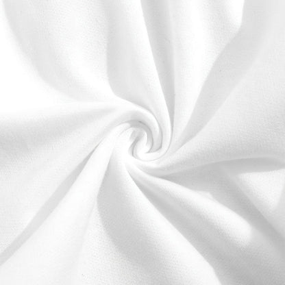 Close-up of soft white polyester fabric used in Women's Solid 2-Piece Set hoodie and jogger pants tracksuit