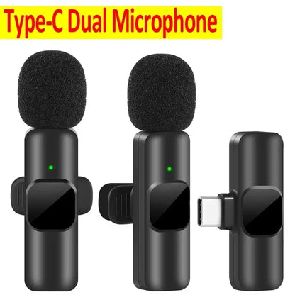 New Professional Wireless Lavalier Microphone for iPhone iPad Laptop Android Live Gaming Video Recording Interview Business Mic