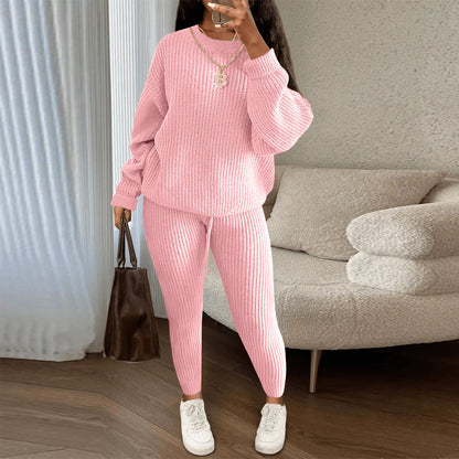 Women's Fashionable Knitted Wool Trousers Suit