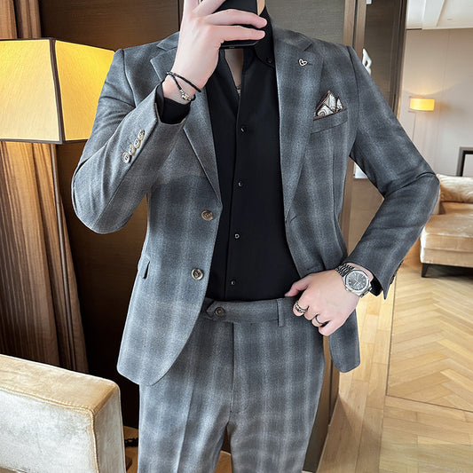 Costumes de loisirs pour hommes, tenues d'affaires formelles, ensemble deux pièces