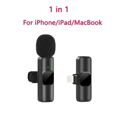 New Professional Wireless Lavalier Microphone for iPhone iPad Laptop Android Live Gaming Video Recording Interview Business Mic