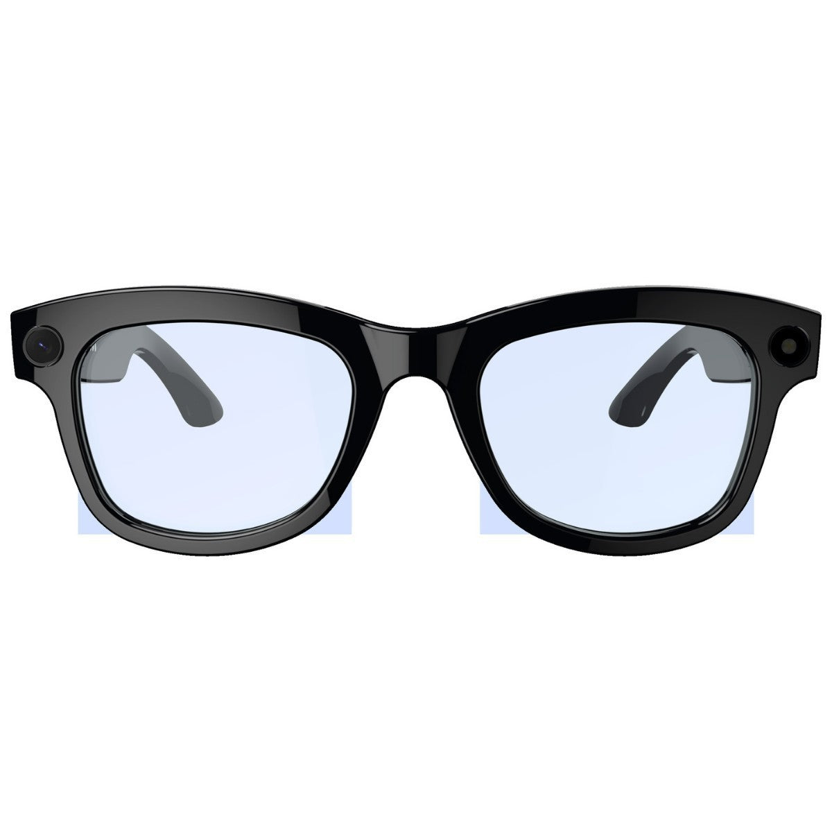 M01 HD Camera AI Translation video glasses with black frame and transparent lenses, head-mounted smart wearable device